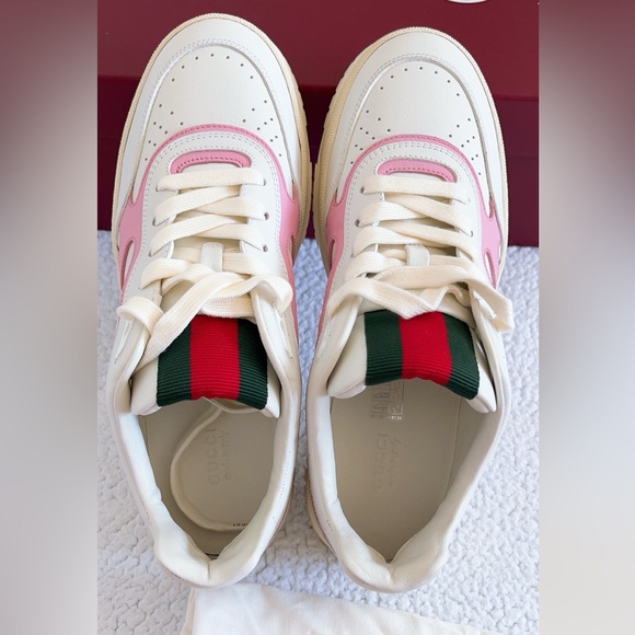 Gucci Women’s Women’s Bicolor Web Low-Top Sneakers - Picture 14 of 16